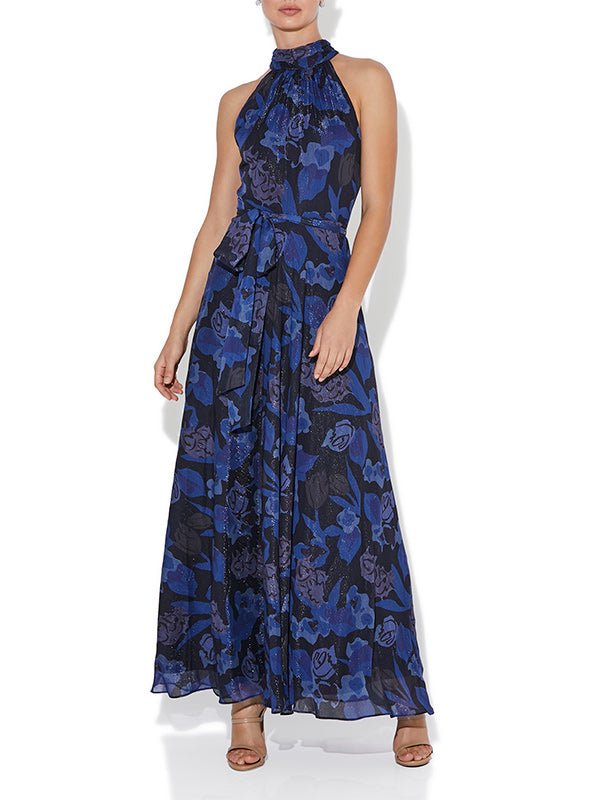 Victoria Navy Printed Gown by Montique