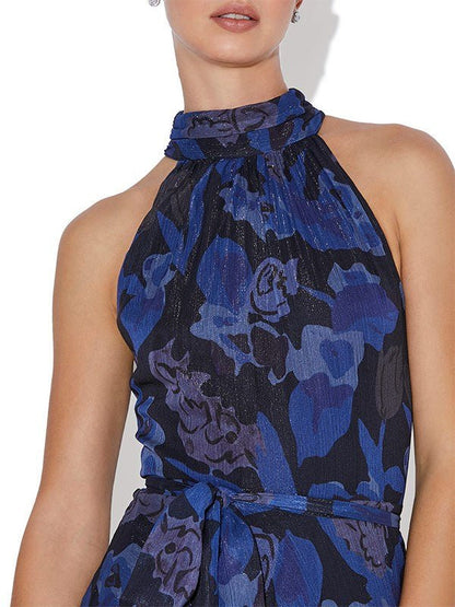 Victoria Navy Printed Gown by Montique