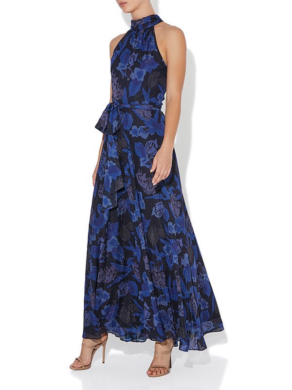 Victoria Navy Printed Gown by Montique