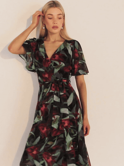 Yasmin Tropical Print Dress by Montique
